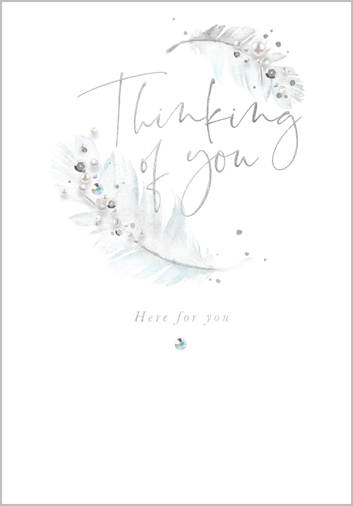 Thinking of You - White Feathers