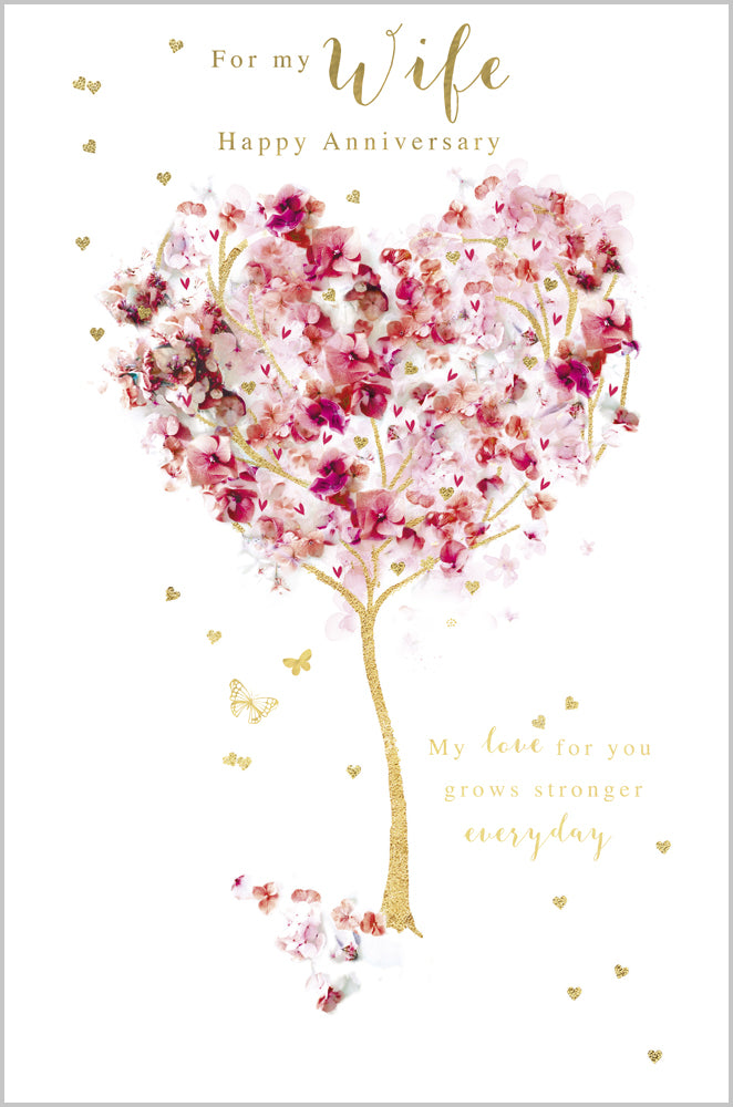 Wife Anniversary - Floral Heart Tree