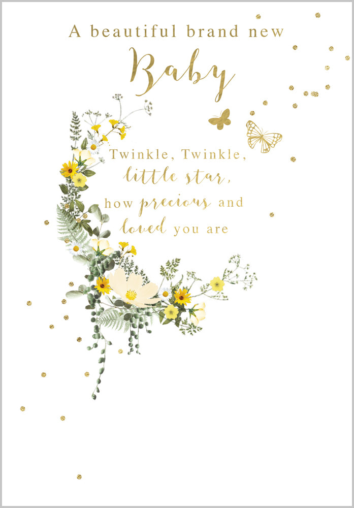 New Baby Card - Flower Garland