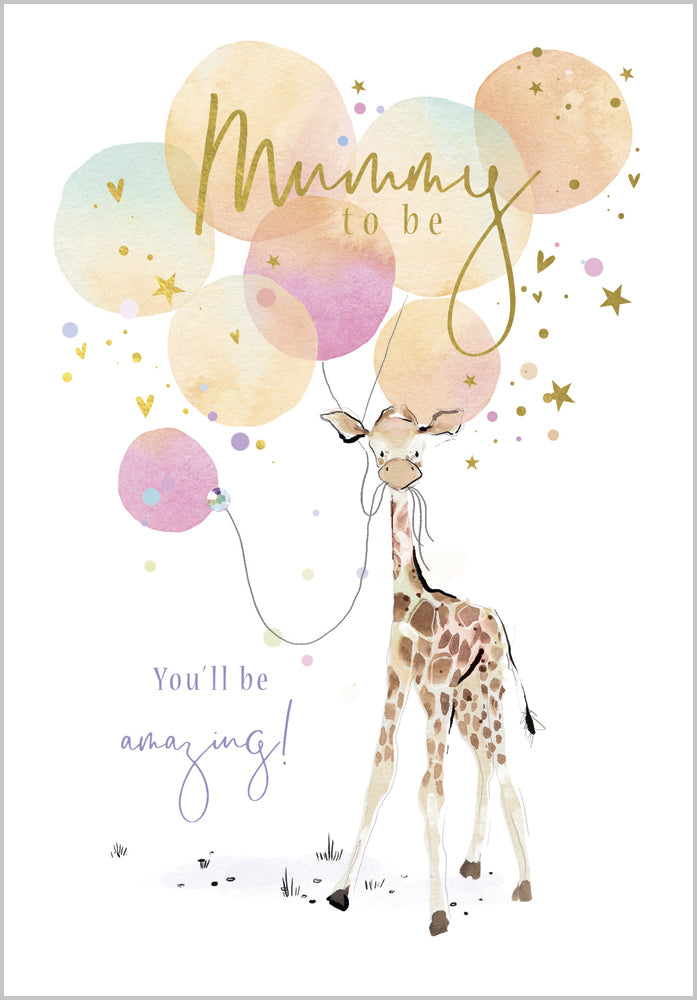 Baby Shower/Mummy to Be - Giraffe with Balloo