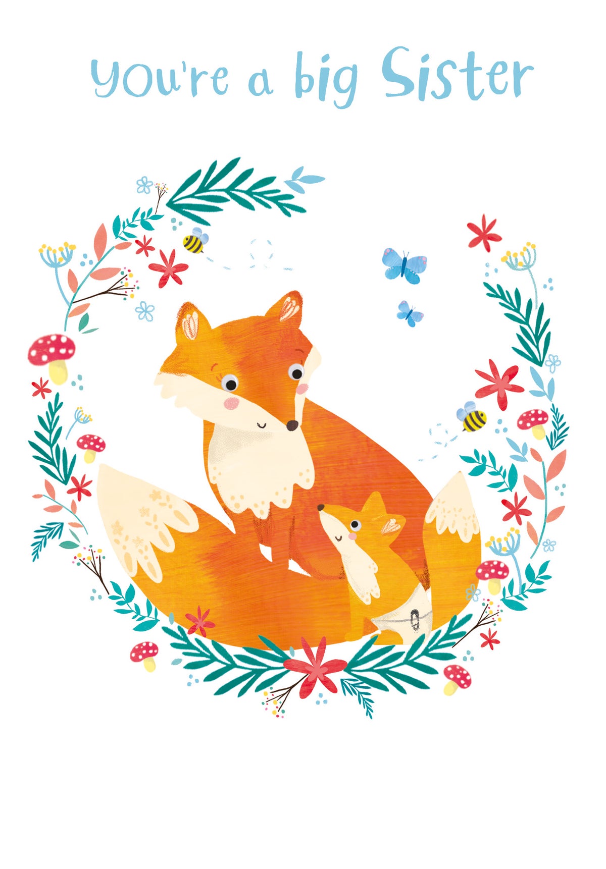 New Big Sister Card - Fox Design