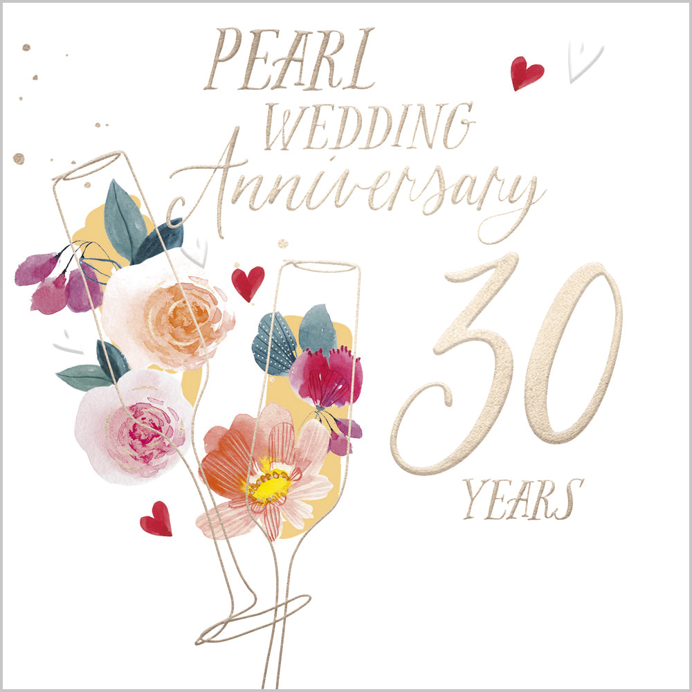 Pearl 30th Anniversary Card - Cheers to 30 Years