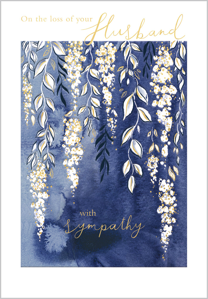 Sympathy Husband Delft Blue Cascading Leaves