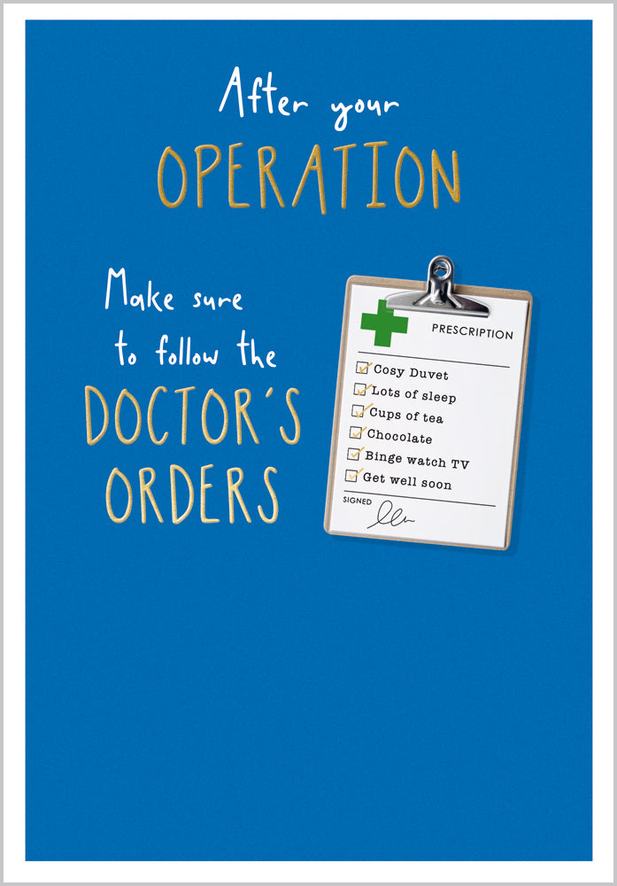 Get Well Operation Doctor's Orders