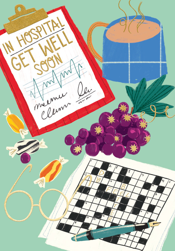 Get Well In Hospital Chart Mug & Crossword Pu