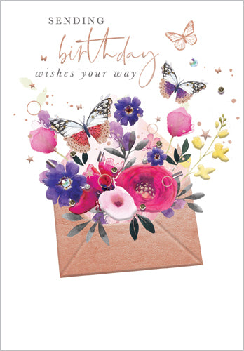 Female Birthday Card - Decorative Envelope Design