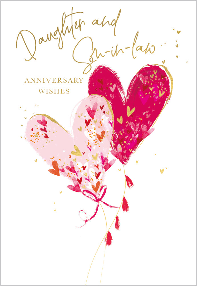 Daughter and Son-in-Law Anniversary Card - Heart Design