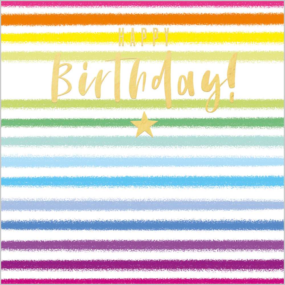 Happy BirthdayRainbow Stripes