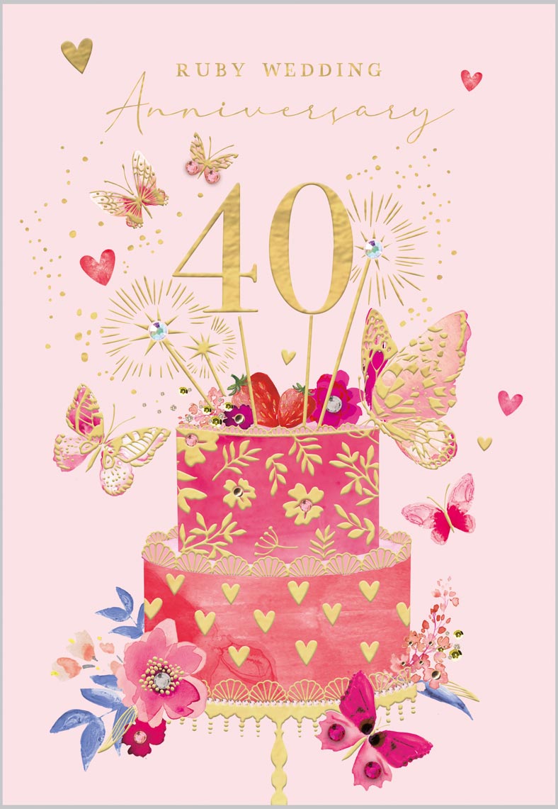Ruby Anniversary Celebration Cake