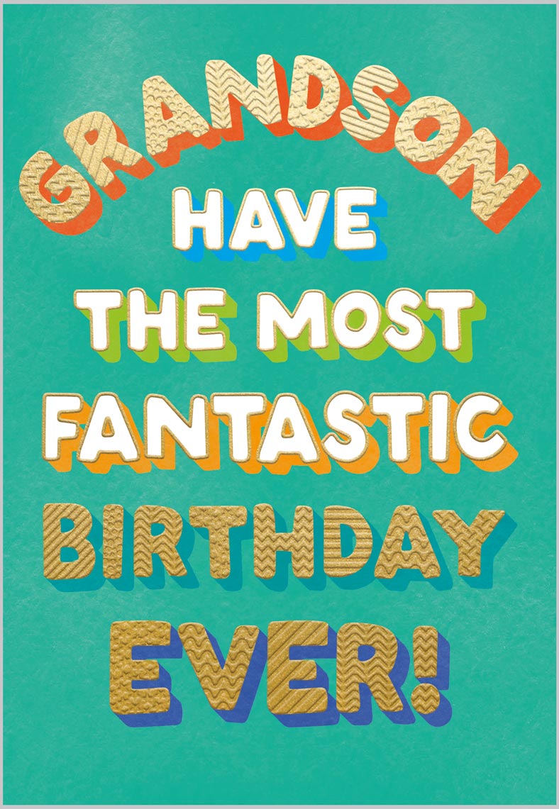 Grandson Fantastic Birthday Text