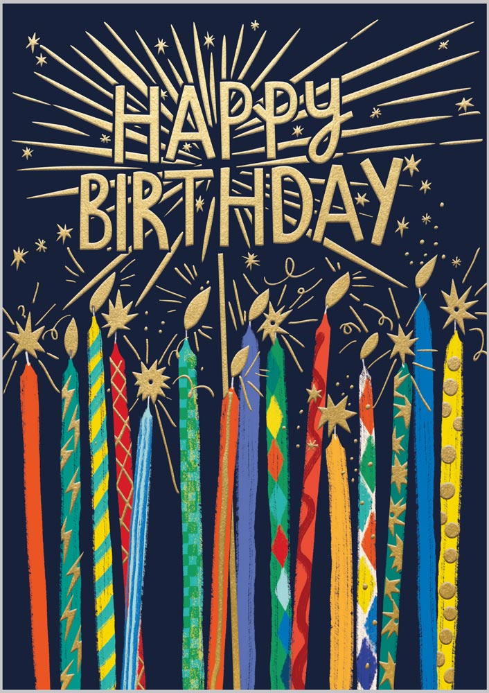 Candles & Happy Birthday Cake Topper