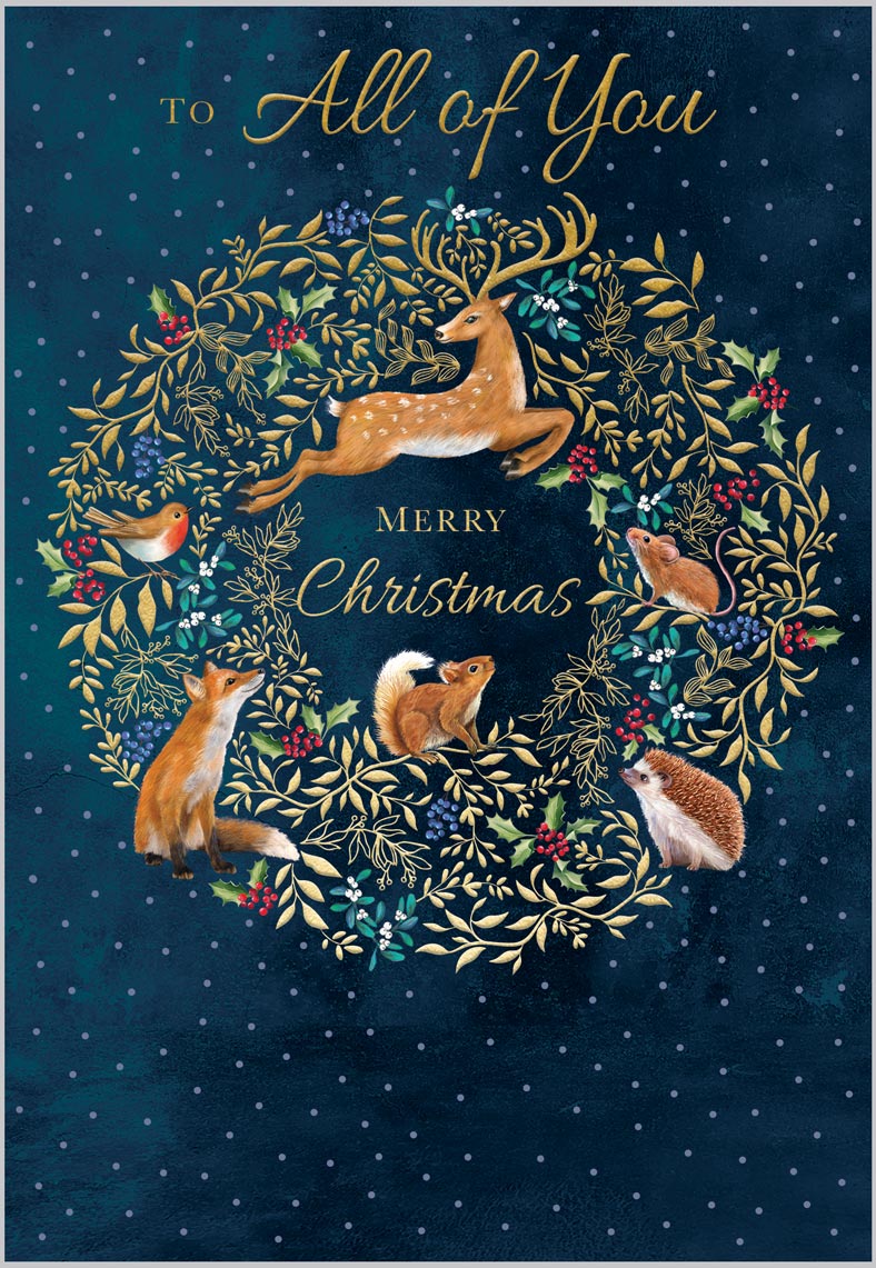 To All of You Festive Animal Wreath