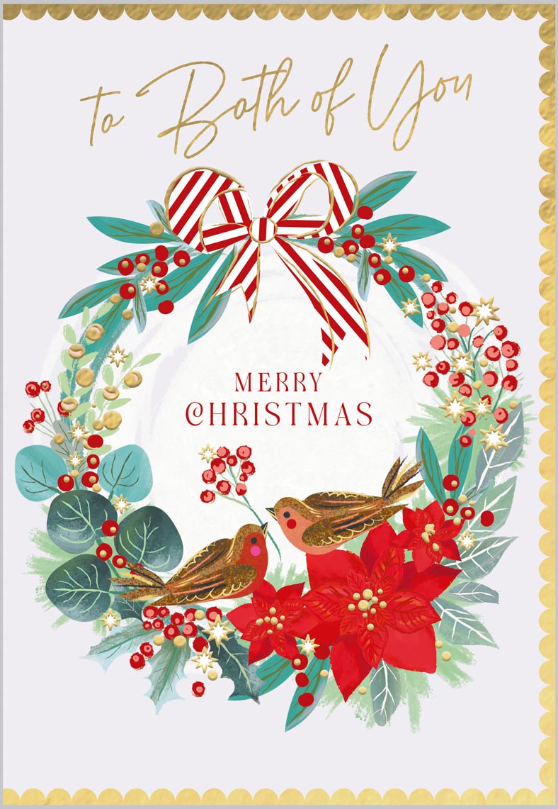 Both of You Festive Robin Wreath
