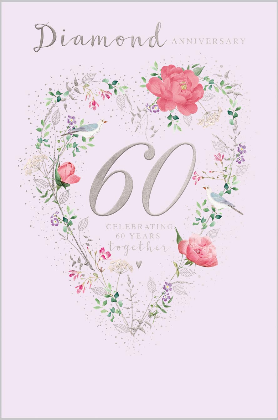 Diamond Anniversary Diamond Floral Heart