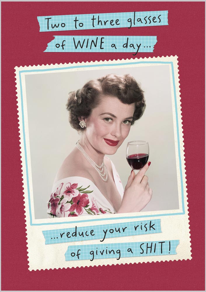 Funny Birthday Vintage Glasses of Wine