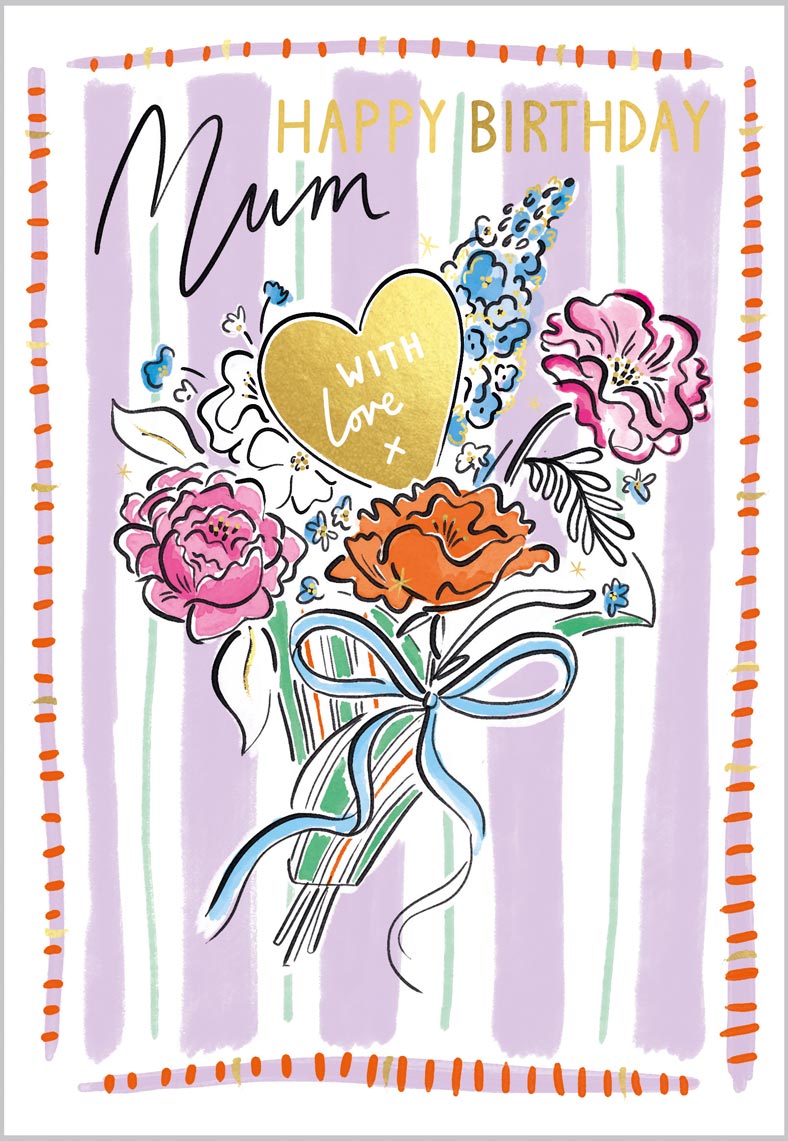 Mum Birthday Illustrated Floral Bouquet