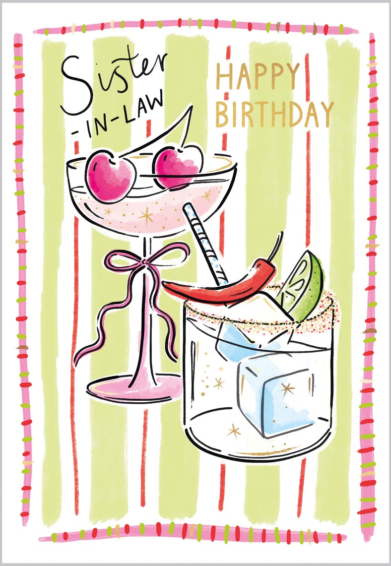 Sister-in-law Birthday Illustrated Cocktails