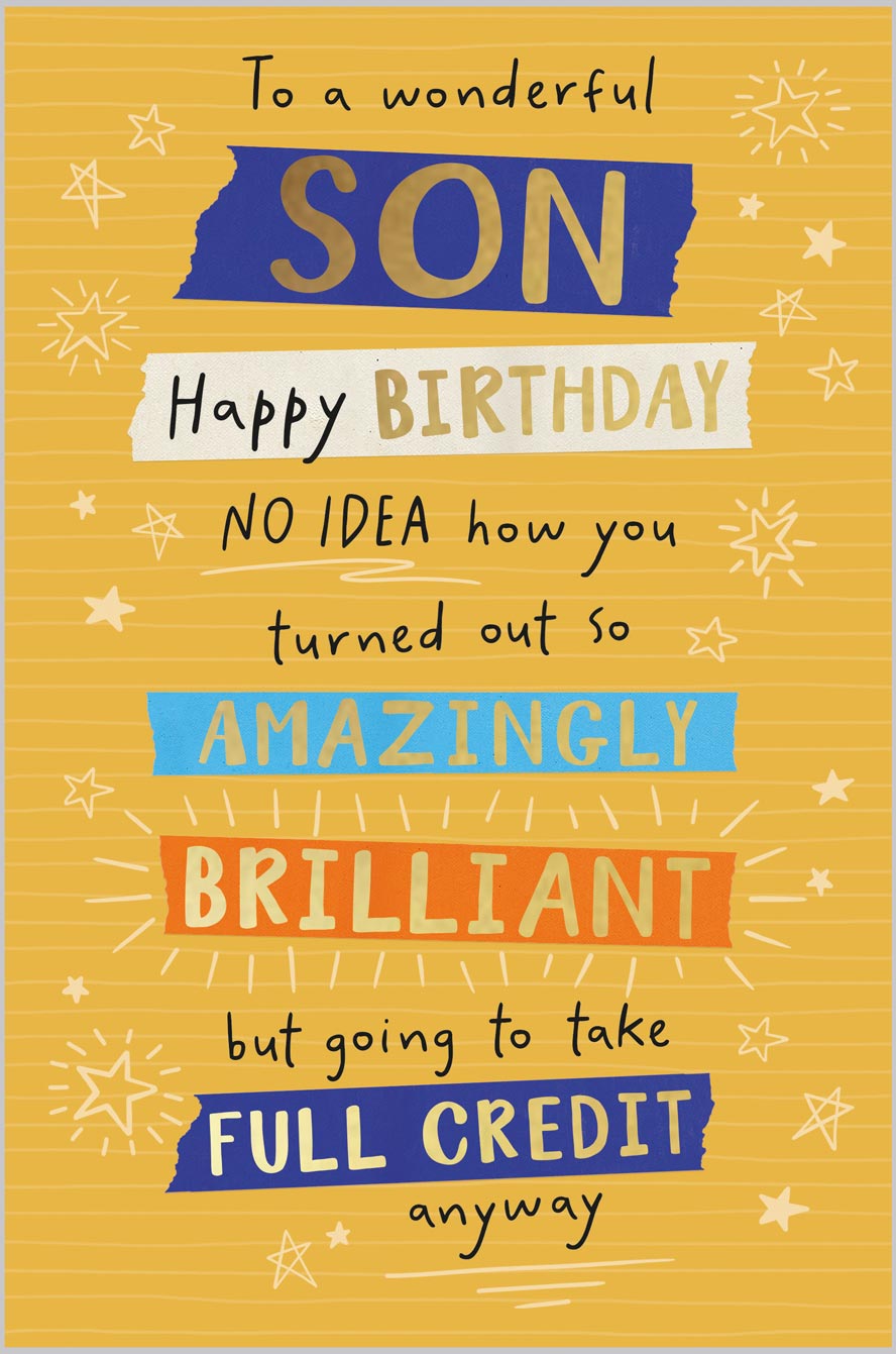 Son Birthday Colourful Text