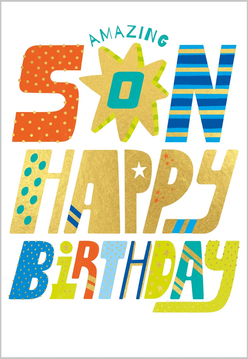 Son Birthday Fun Colourful Text