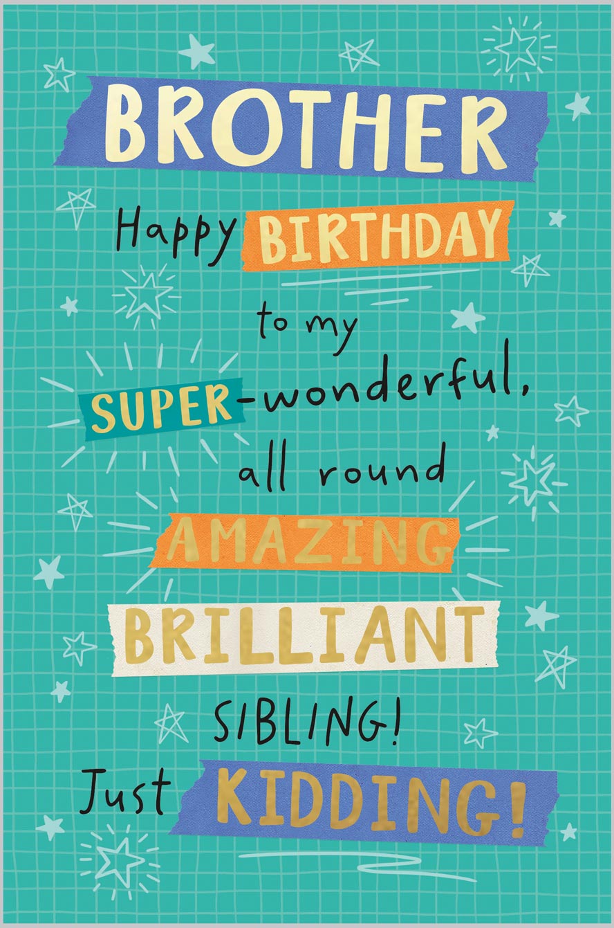 Brother Birthday Colourful Text