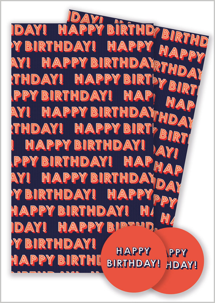 Gift Wrap Pack - Male Birthday Text