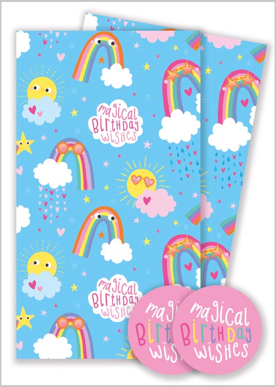 Gift Wrap Pack Birthday Rainbows