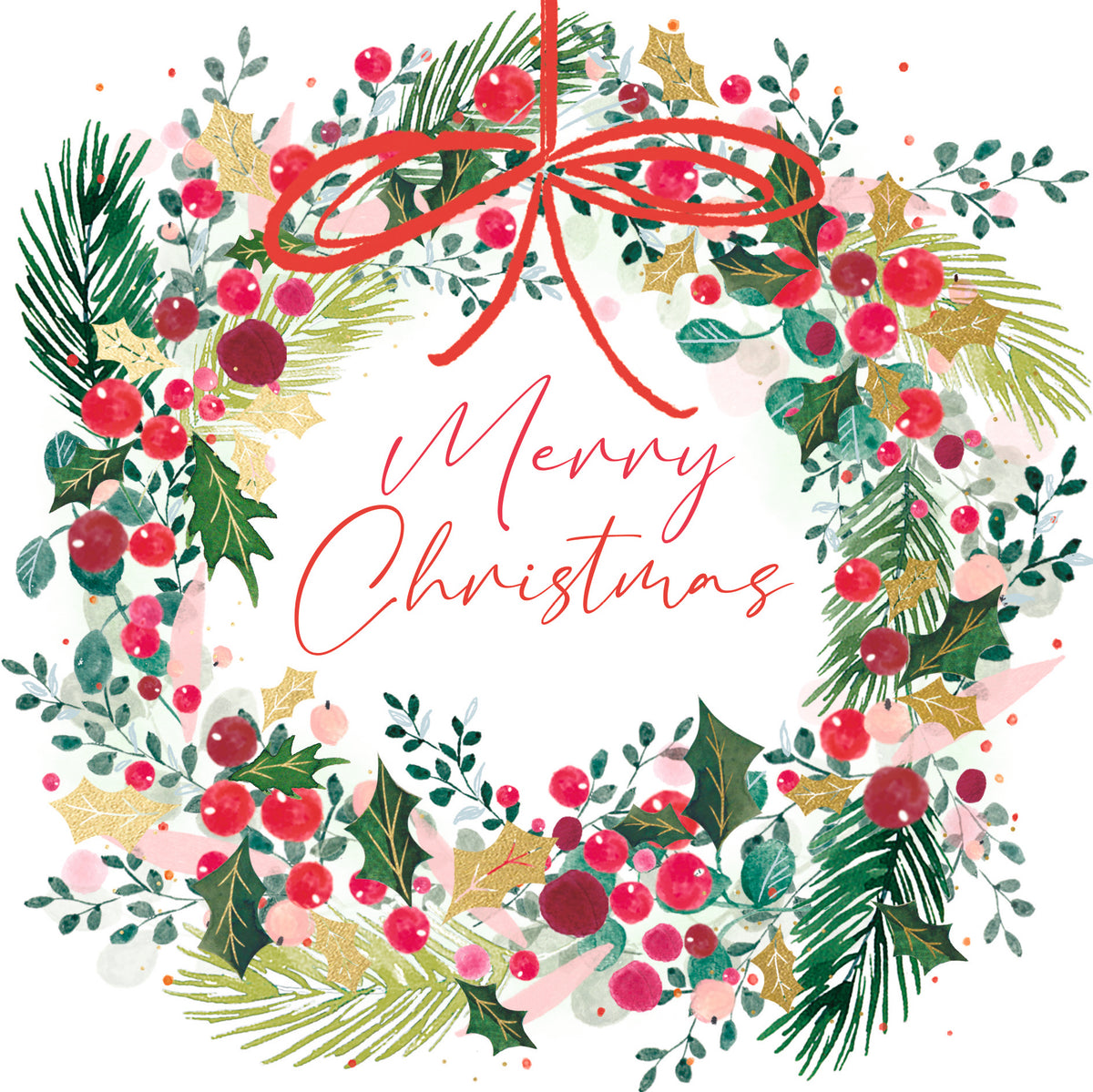 Merry Wreath | 12 Christmas Cards, 2 Designs