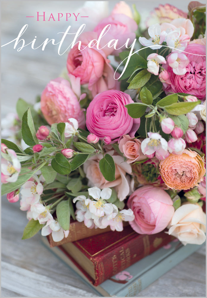 Summer Bouquetof Roses on Books