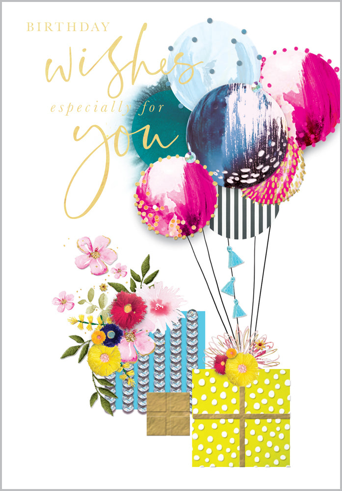 Female Birthday Card - Colourful Birthday Balloons