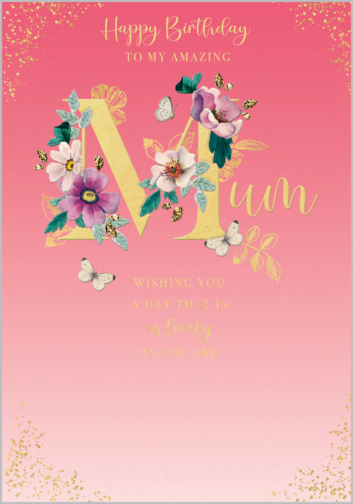 Mum - Floral Text