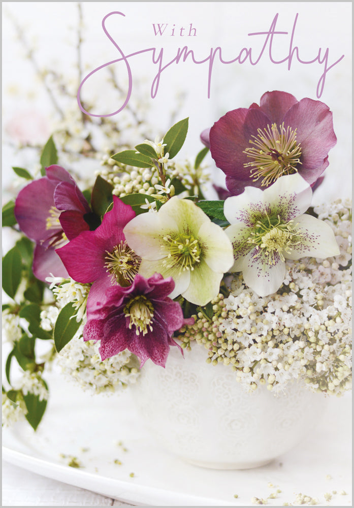 Sympathy - Pink & White Hellbore Flowers