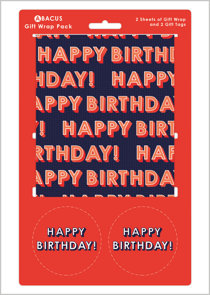 Gift Wrap Pack - Male Birthday Text