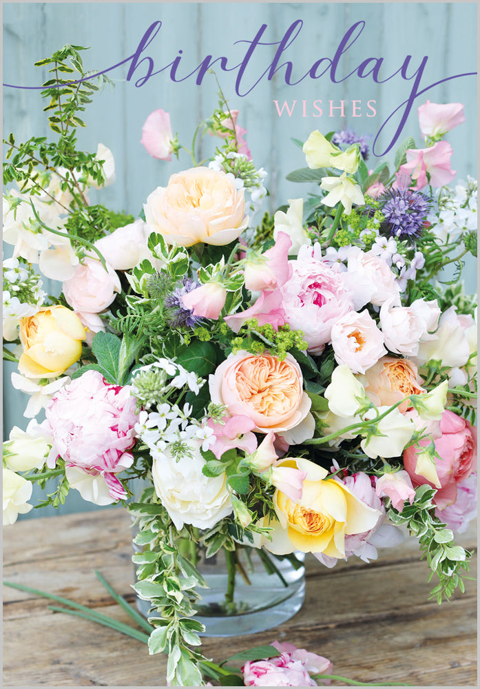Yellow & Pink Peonies & Roses