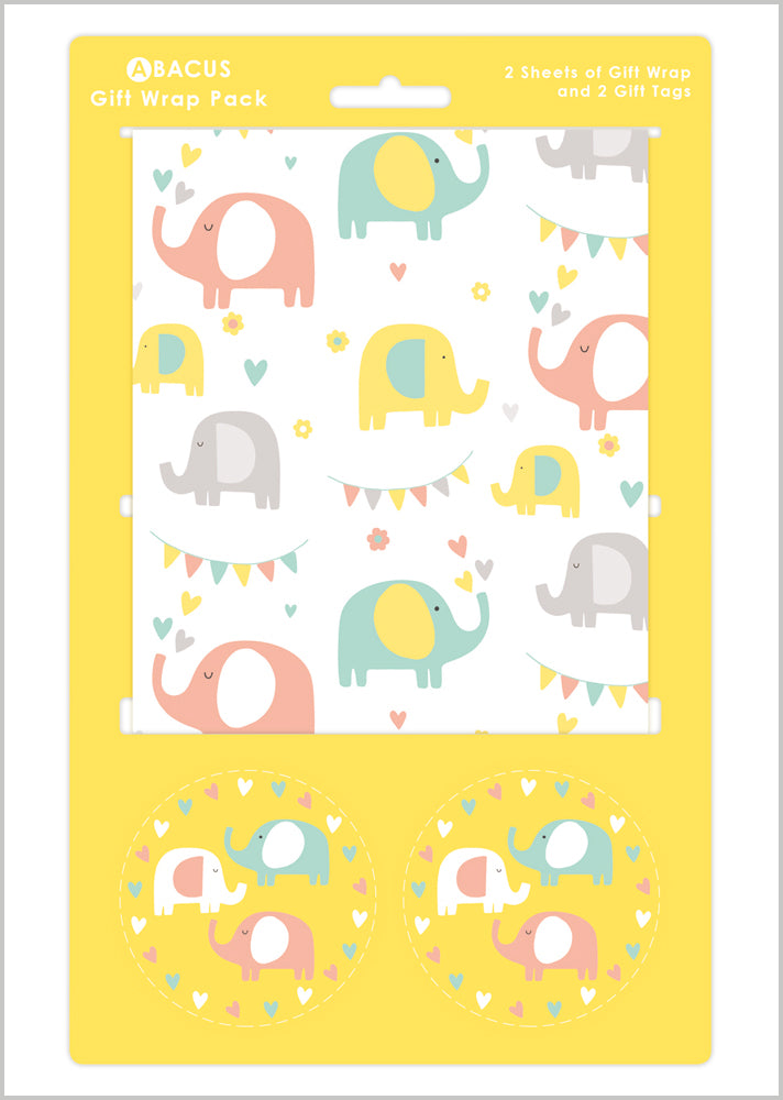 Gift Wrap Pack - New Baby - Elephant Fun