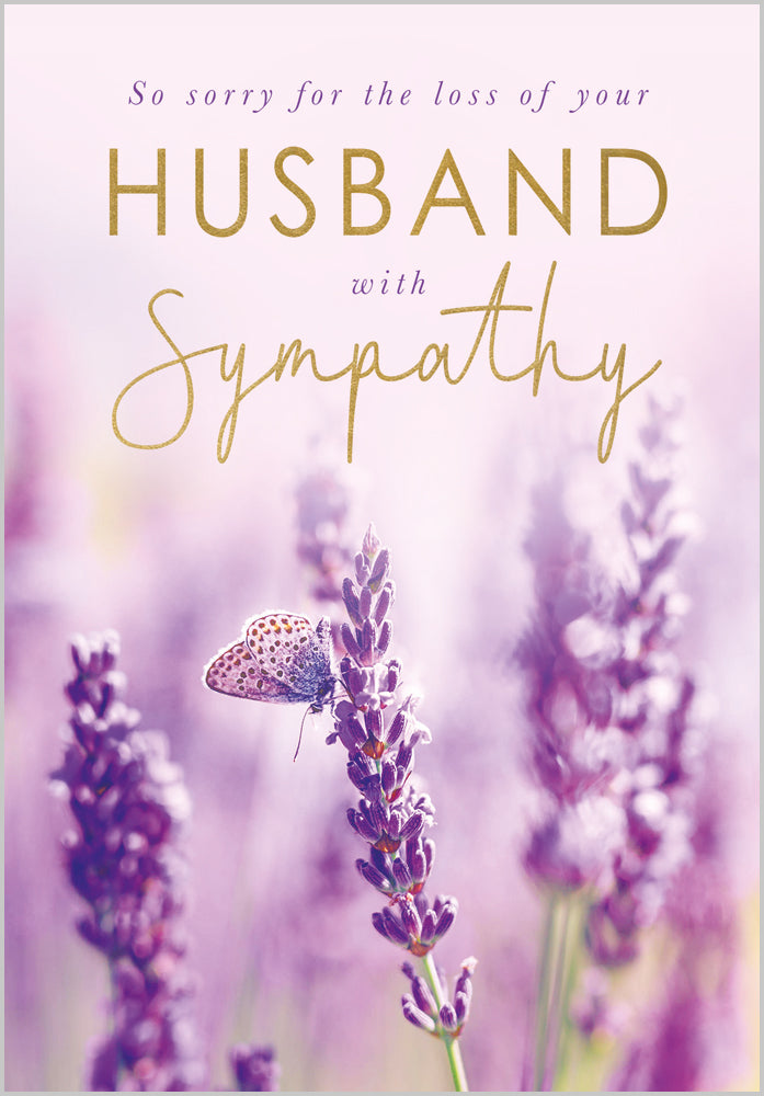 Sympathy Husband - Butterfly on Lavender