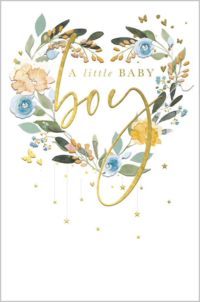 Baby Boy - Floral Heart