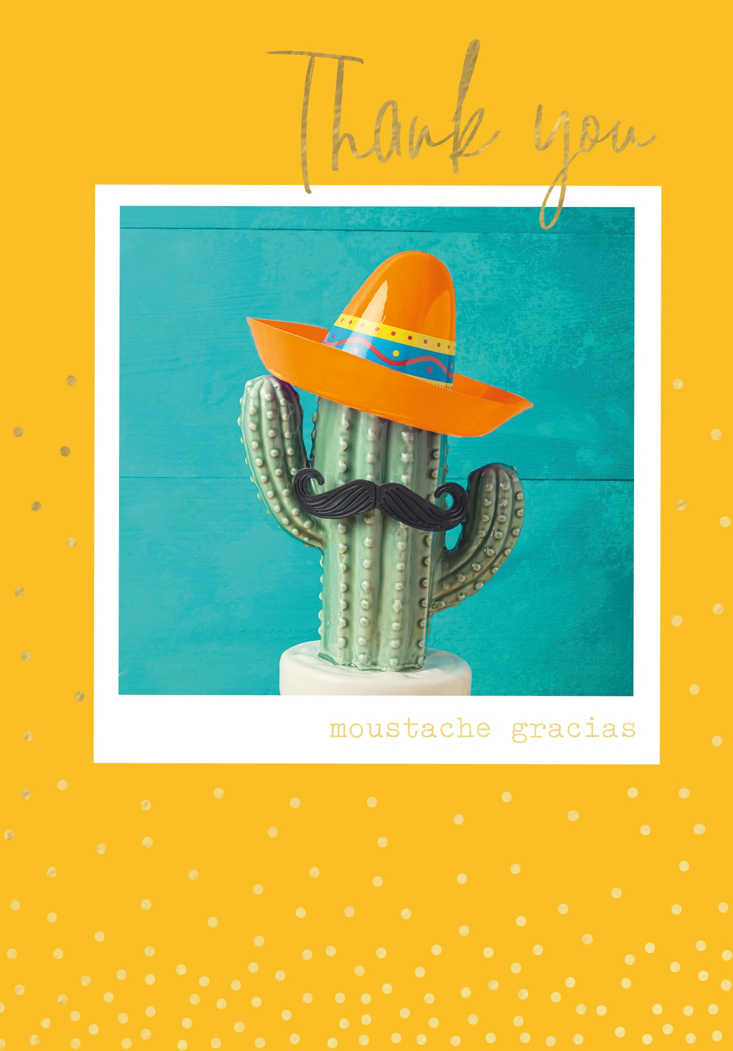 Thank You - Moustache Gracias Cactus