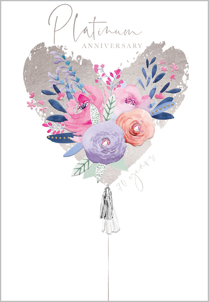 Platinum Anniversary - Floral Heart