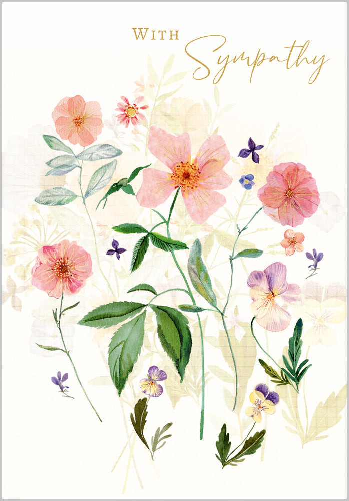 Sympathy - Watercolour Flowers
