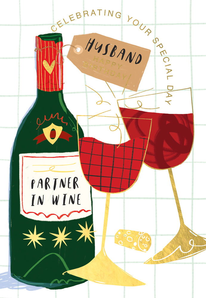 Husband - WineBottle & Glasses