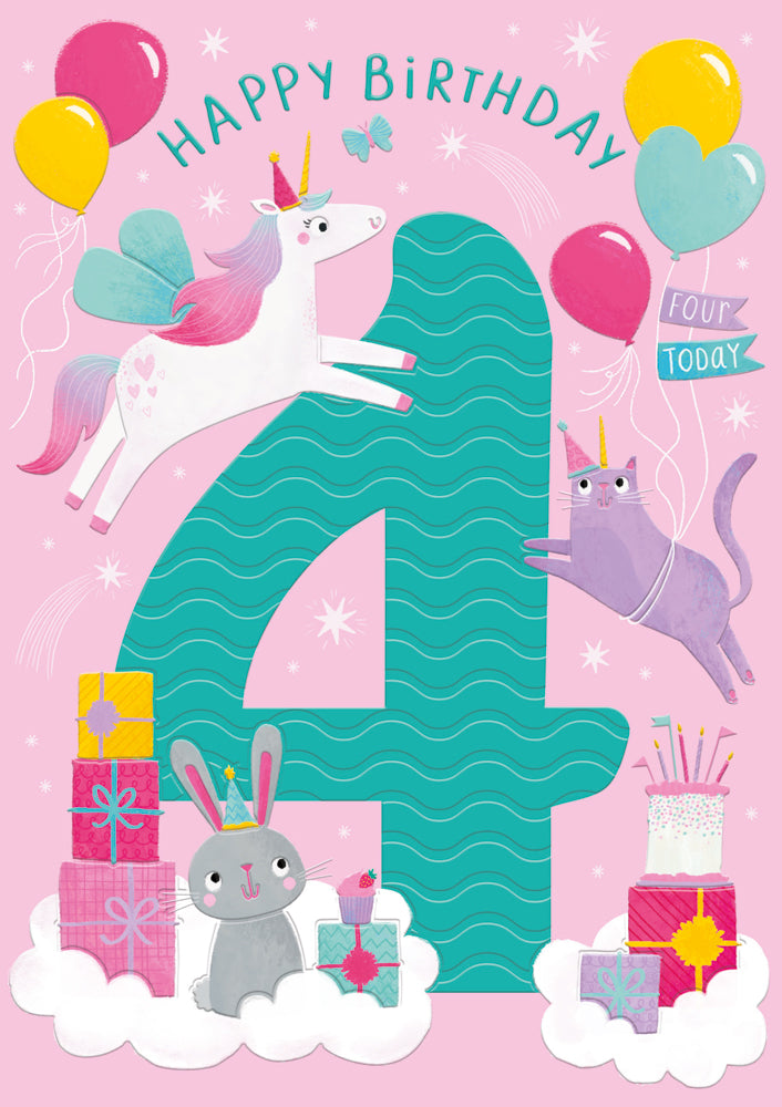 Age 4 Girl Unicorn and Caticorn