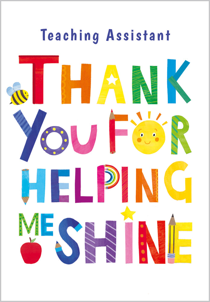 Thank You Teaching Assistant Rainbow Text
