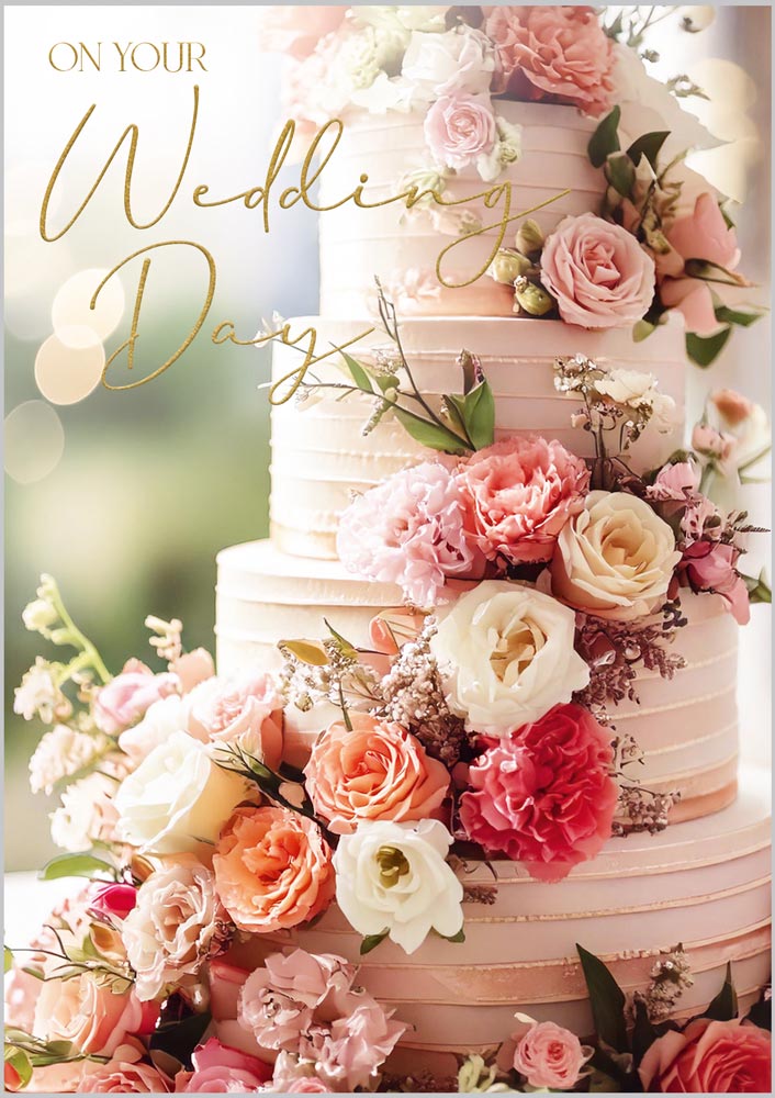Wedding Day Cake with Flowers