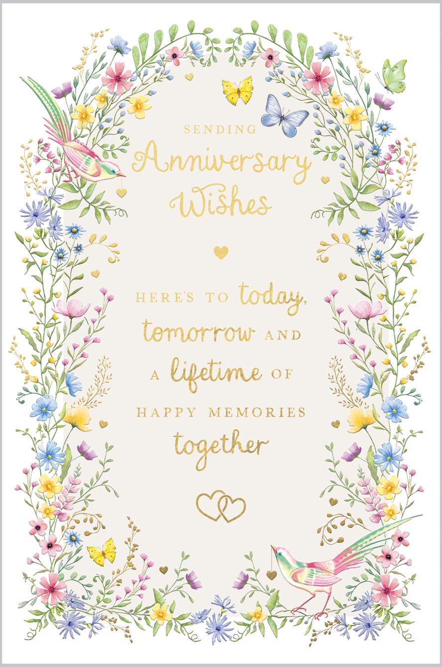 Anniversary Love Birds Flower Arch