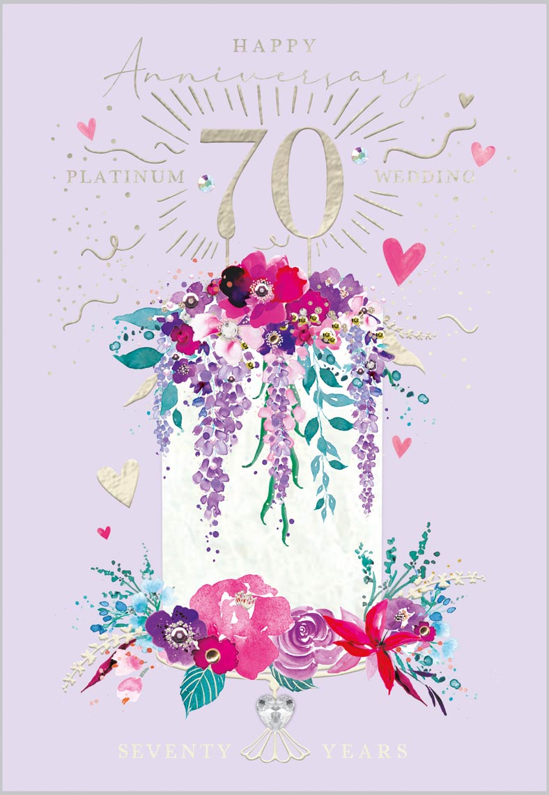 Platinum Anniversary Celebration Cake