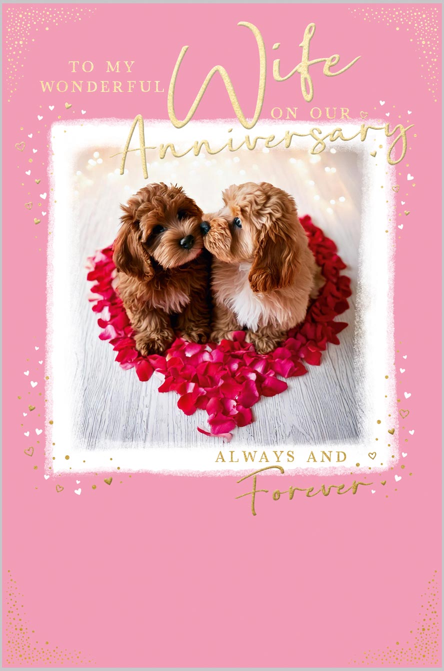 Wife Anniversary Puppies & Petals