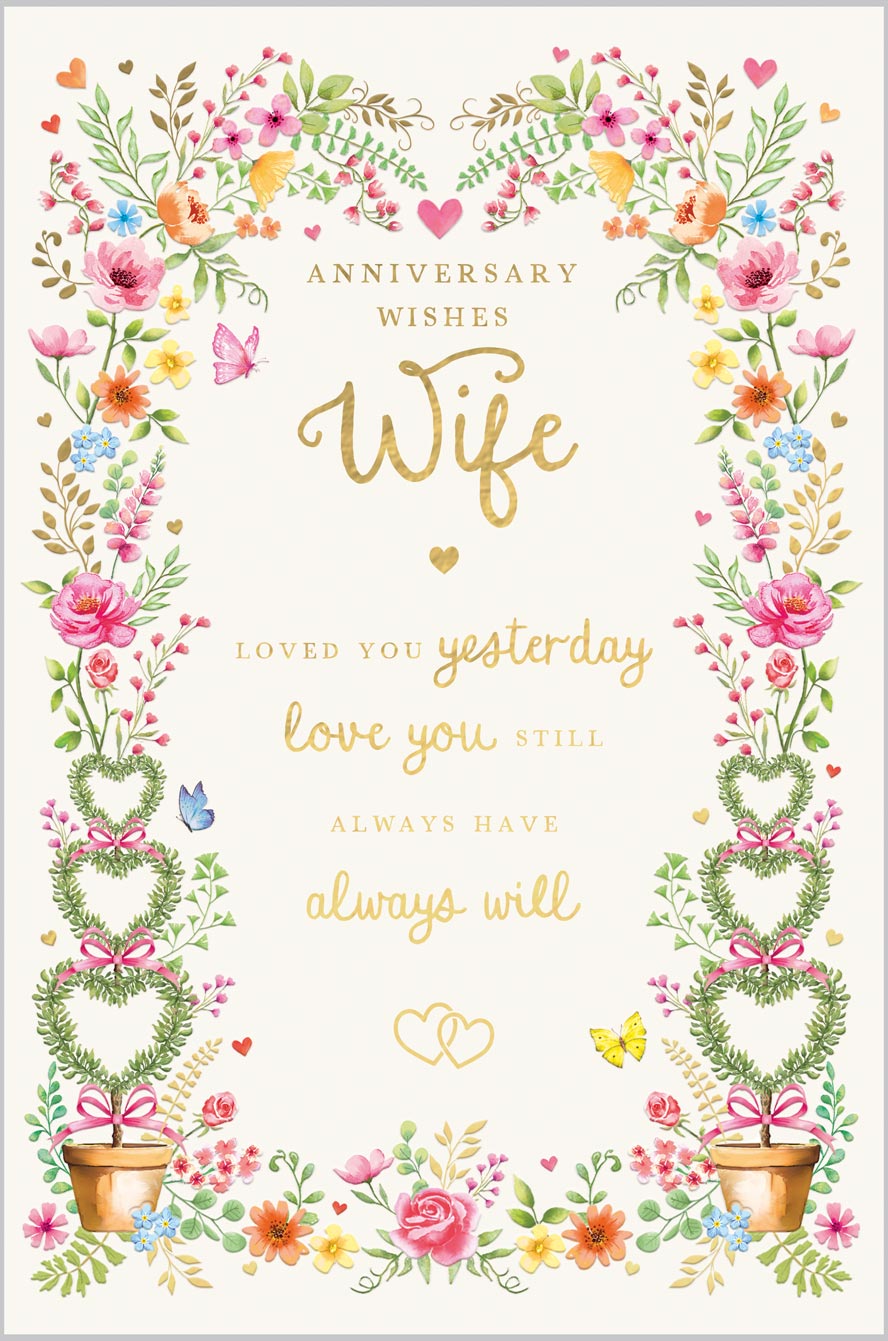Wife Anniversary Heart Topiary Trees