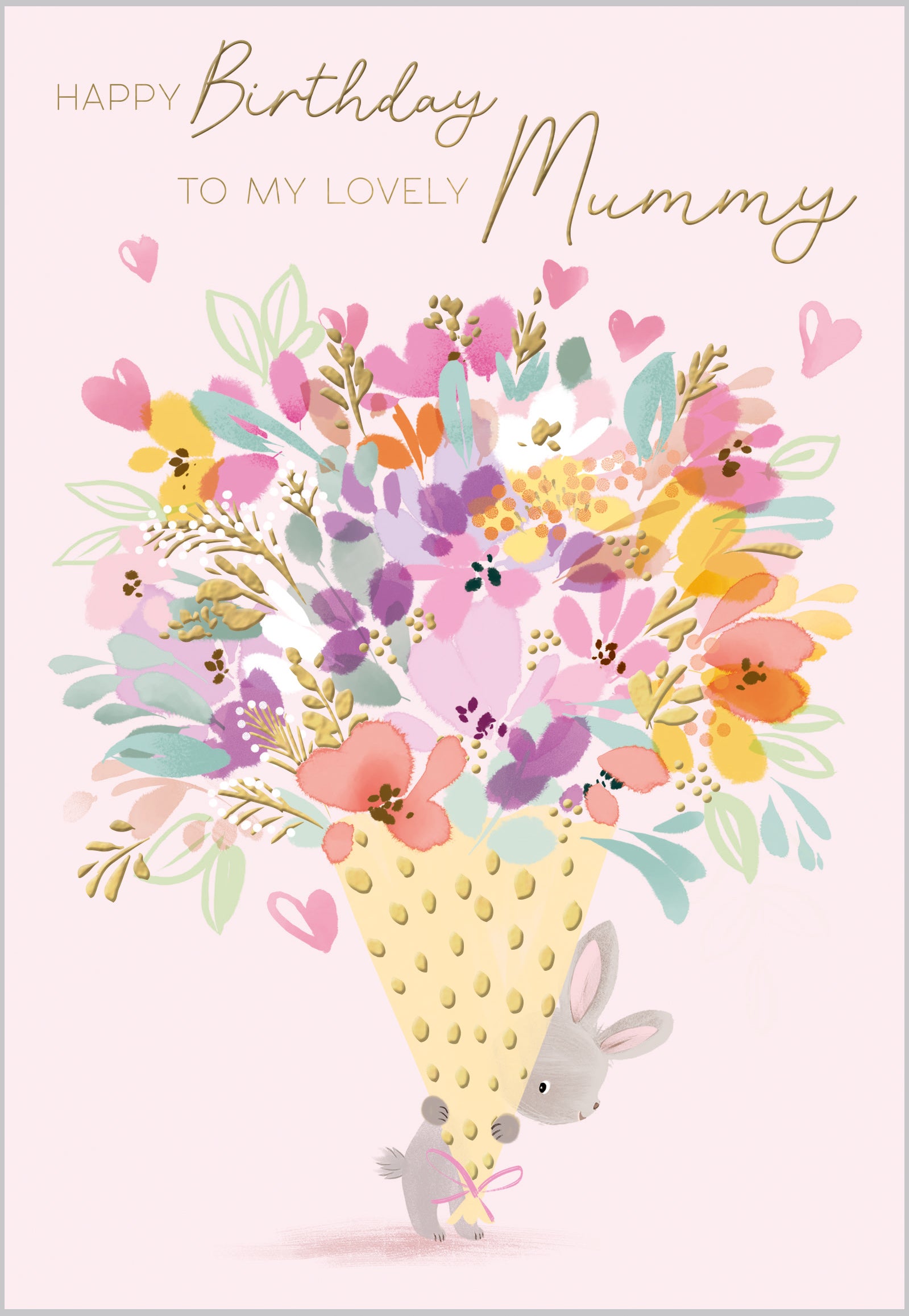 Mummy Bunny with Bunch of Flowers