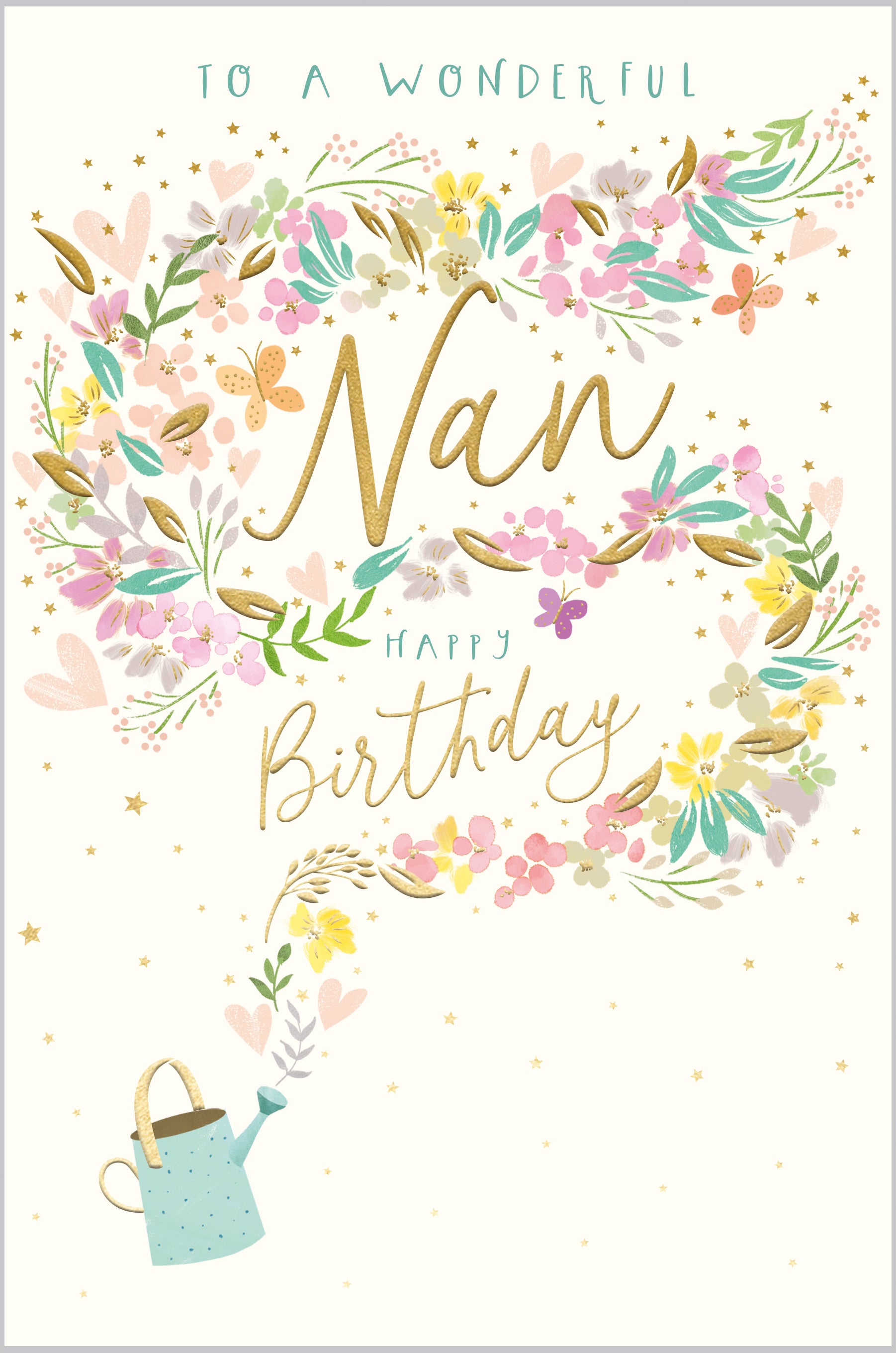 Nan Watering Can with Flowers