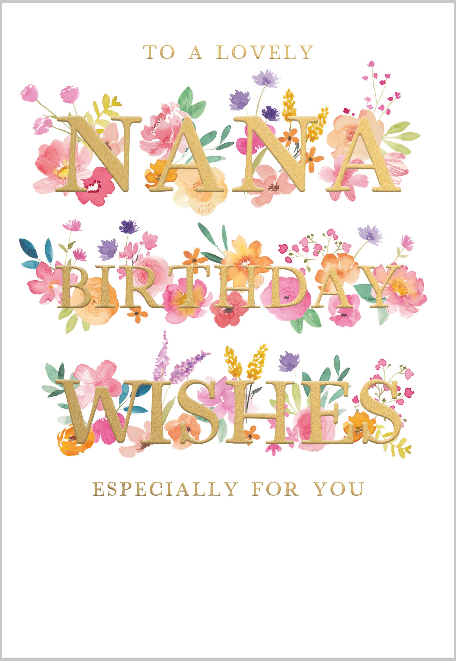 Nana Pretty Floral Text